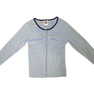 Harley Davidson Vtg 2002 Women’s Long Sleeve Cotton Shirt Blue Size Small